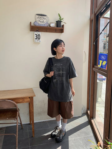 Goodell Line Color Matching Nylon Banding Bermuda Pants